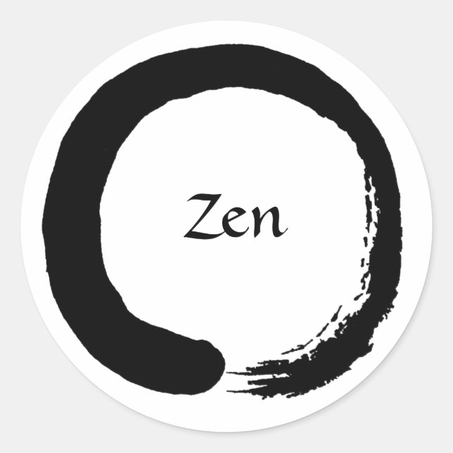 Schwarzer Zen-Aufkleber 2 Runder Aufkleber (Vorderseite)