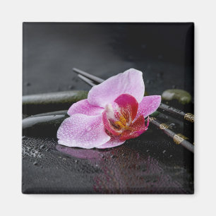 Schwarzer Zen-Orchid Magnet