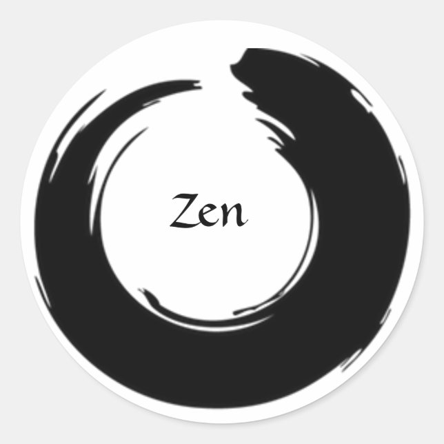 Schwarzer Zen-Sticker Runder Aufkleber (Vorderseite)
