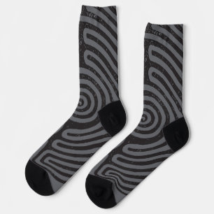 Schwarzer Zirkel Labyrinth (Grau) Kunst, Kunst und Socken
