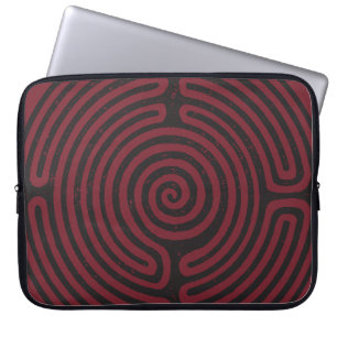 Schwarzer Zirkel Labyrinth (Maroon) Kunst, Kunst u Laptopschutzhülle