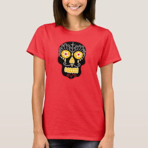 Schwarzer Zucker-Schädel T-Shirt