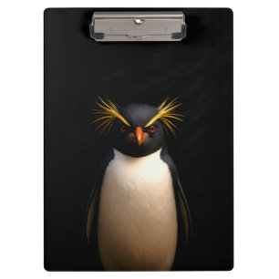 Schwarzes 4 Luxe-Clipboard, Felsenpinguin Klemmbrett