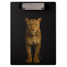 Schwarzes 4 Luxe-Clipboard, Majestätischer Leopard