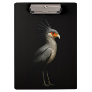 Schwarzes 4 Luxe-Clipboard, Sekretärvogel Klemmbrett