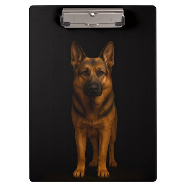Schwarzes 4 Luxe-Clipbord, Deutscher Schäferhund Klemmbrett (Vorderseite)