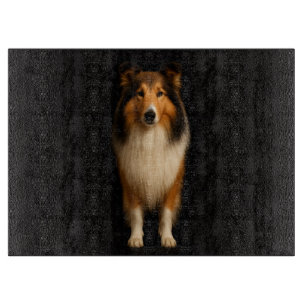Schwarzes 4 Luxe Glas-Schneidbrett Loyal Collie Hu Schneidebrett