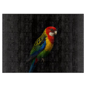 Schwarzes 4 Luxe Glasboard Eastern Rosella Papagei Schneidebrett