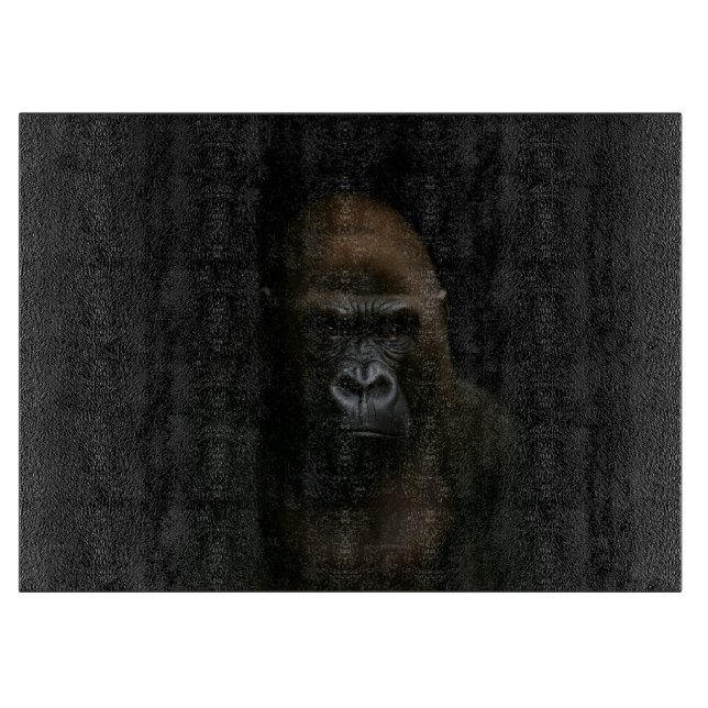 Schwarzes 4 Luxe Glasboard Gorilla Schneidebrett (Vorderseite)