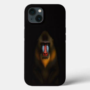 Schwarzes 4 Luxe iPhone 13, Mandrill-Affe Hülle