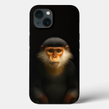 Schwarzes 4 Luxe iPhone 13, Rote Douc Langur