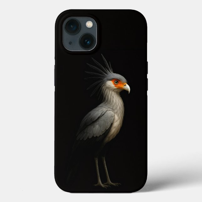 Schwarzes 4 Luxe iPhone 13, Sekretärvogel Case-Mate iPhone Hülle (Rückseite)
