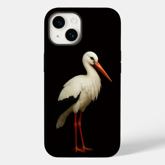 Schwarzes 4 Luxe iPhone 14 Mate, Eleganter Storch Case-Mate iPhone 14 Hülle (Rückseite)