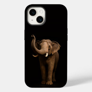Schwarzes 4 Luxe iPhone 14 Mate, Mächtiger Elefant Case-Mate iPhone 14 Hülle