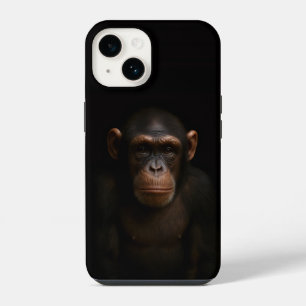 Schwarzes 4 Luxe iPhone 14 Mate, Serener Schimpans Hülle