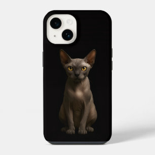 Schwarzes 4 Luxe iPhone 14 Mate, Sphynx-Katze Hülle