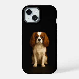 Schwarzes 4 Luxe iPhone 15 Case, Cavalier King Cha Hülle
