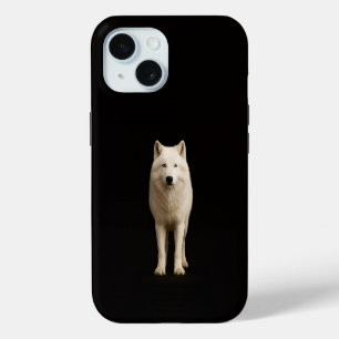 Schwarzes 4 Luxe iPhone 15 Case, Elfenbein-Arktisw Hülle