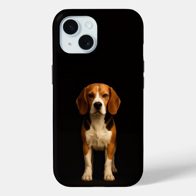Schwarzes 4 Luxe iPhone 15 Case, freundlicher Beag Case-Mate iPhone Hülle (Rückseite)