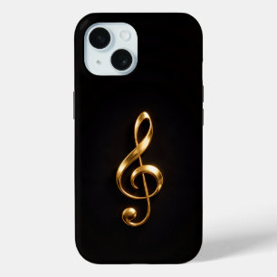 Schwarzes 4 Luxe iPhone 15 Case, Goldener Violinsc Case-Mate iPhone Hülle