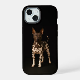Schwarzes 4 Luxe iPhone 15 Case, haarloser Terrier Hülle