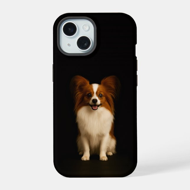 Schwarzes 4 Luxe iPhone 15 Case, Verfeinerter Papi Hülle (Rückseite)