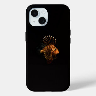 Schwarzes 4 Luxe iPhone 15 Mate, Roter Löwenfisch Hülle