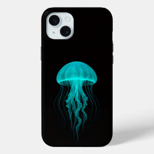 Schwarzes 4 Luxe iPhone 15 Plus, grüne Qualle Case-Mate iPhone Hülle