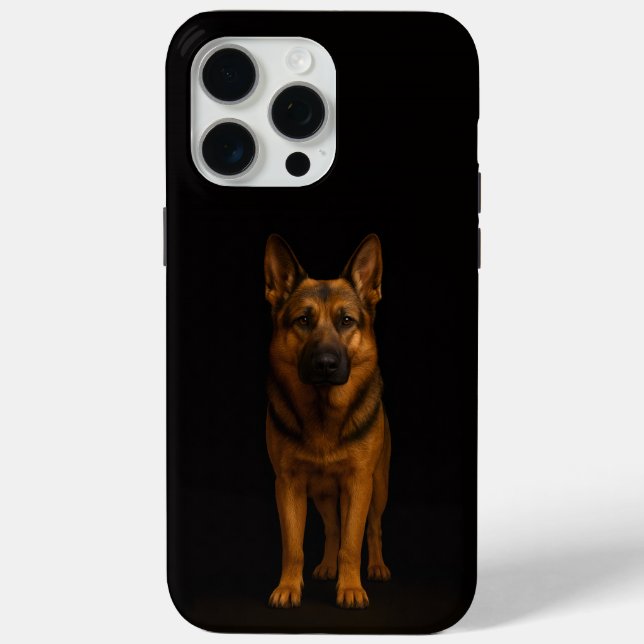 Schwarzes 4 Luxe iPhone 15 Pro Max, Deutscher Schä Case-Mate iPhone Hülle (Rückseite)