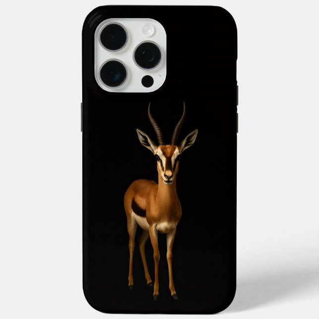 Schwarzes 4 Luxe iPhone 15 Pro Max, Elegante Gazel Case-Mate iPhone Hülle (Rückseite)