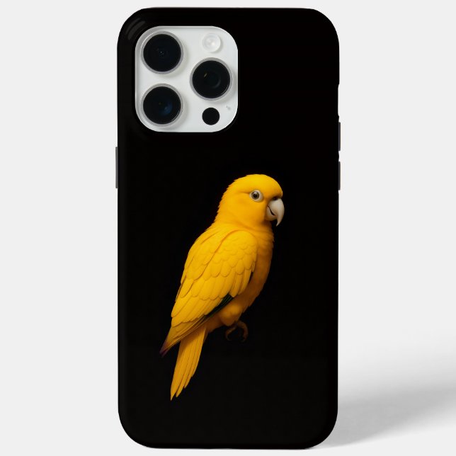 Schwarzes 4 Luxe iPhone 15 Pro Max, Goldsittich Case-Mate iPhone Hülle (Rückseite)