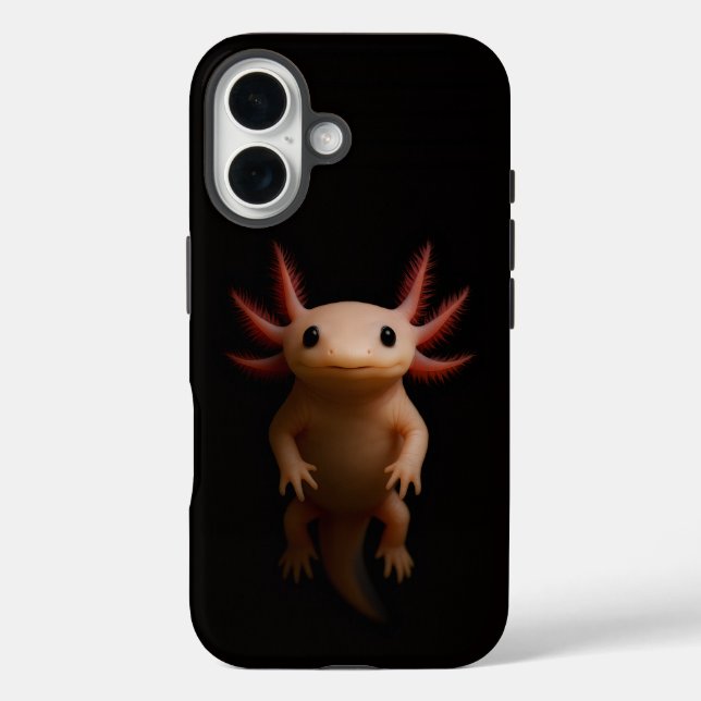 Schwarzes 4 Luxe iPhone 16 Case-Mate, Axolotl Hülle (Rückseite)