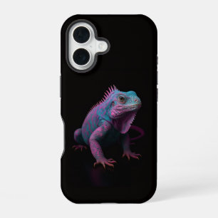 Schwarzes 4 Luxe iPhone 16 Case-Mate, Rosa Leguan Hülle