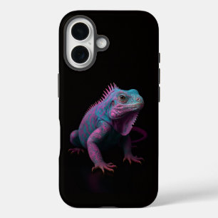 Schwarzes 4 Luxe iPhone 16 Case-Mate, Rosa Leguan Hülle