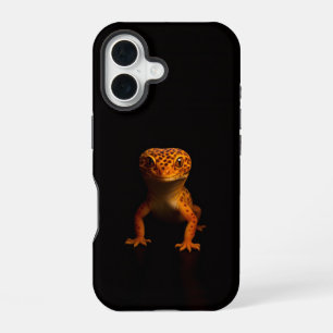 Schwarzes 4 Luxe iPhone 16 Mate, Leopardgecko Hülle