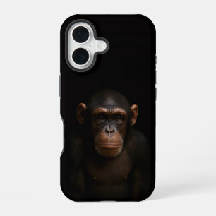 Schwarzes 4 Luxe iPhone 16 Mate, Serener Schimpans Hülle