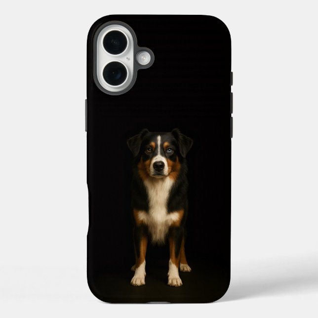 Schwarzes 4 Luxe iPhone 16 Plus, Australian Shephe Plus Hülle (Rückseite)