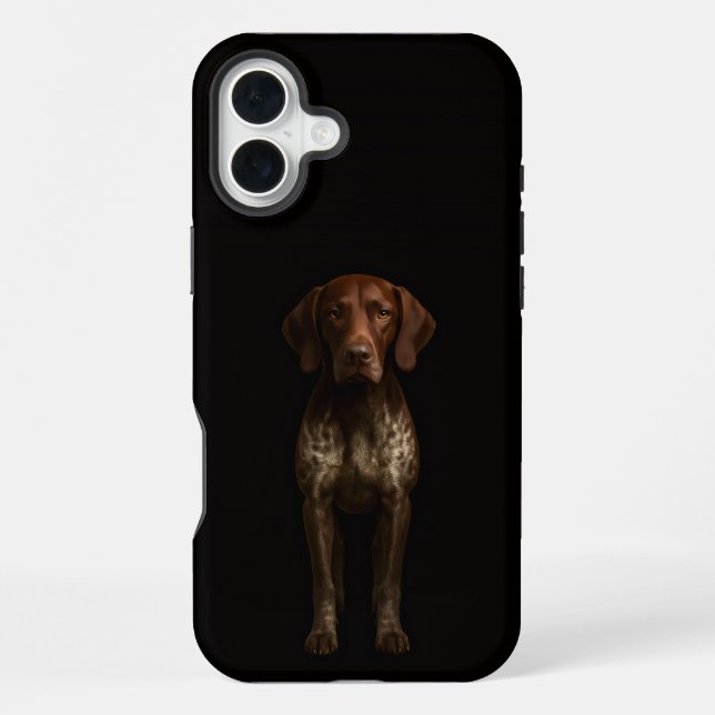 Schwarzes 4 Luxe iPhone 16 Plus, Deutscher Pointer Plus Hülle (Rückseite)