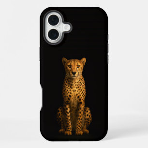 Schwarzes 4 Luxe iPhone 16 Plus, Eleganter Gepard Plus Hülle