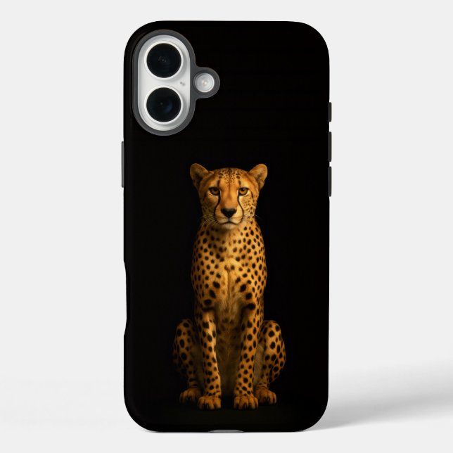 Schwarzes 4 Luxe iPhone 16 Plus, Eleganter Gepard Plus Hülle (Rückseite)