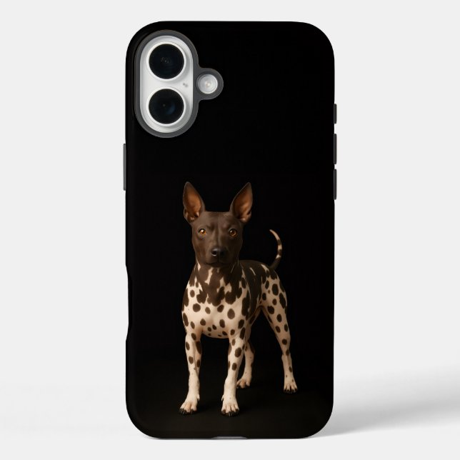 Schwarzes 4 Luxe iPhone 16 Plus, haarloser Terrier Plus Hülle (Rückseite)