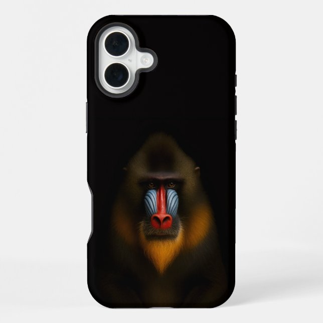 Schwarzes 4 Luxe iPhone 16 Plus, Mandrill-Affe Plus Hülle (Rückseite)