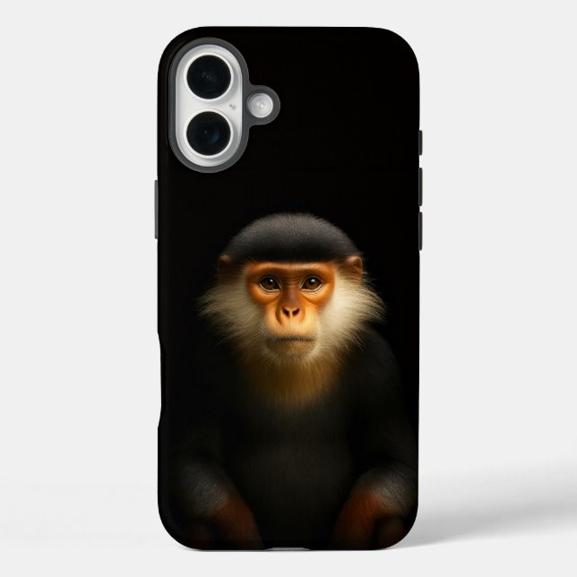 Schwarzes 4 Luxe iPhone 16 Plus, Rote Douc Langur Plus Hülle (Rückseite)