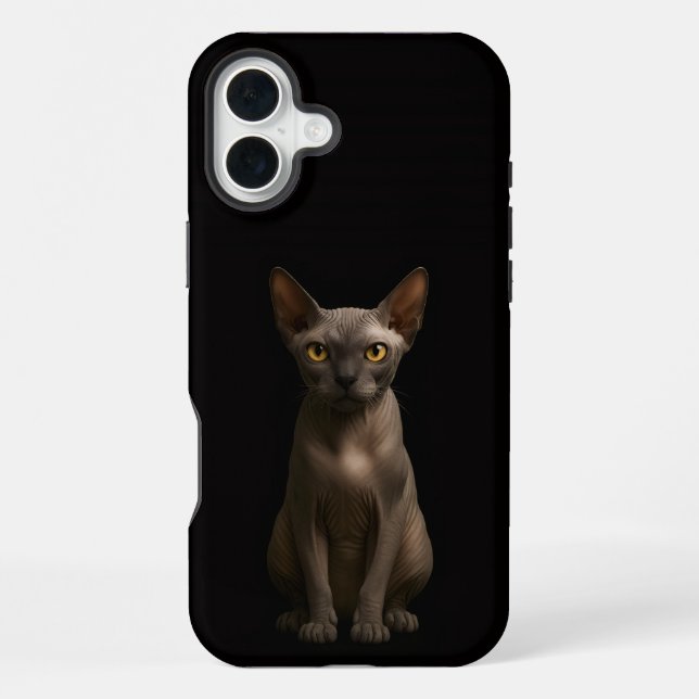 Schwarzes 4 Luxe iPhone 16 Plus, Sphynx-Katze Plus Hülle (Rückseite)