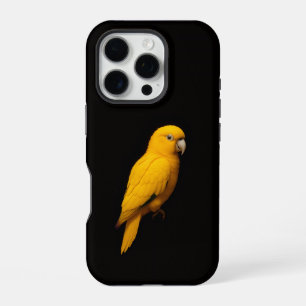 Schwarzes 4 Luxe iPhone 16 Pro, Goldsittich Pro Hülle