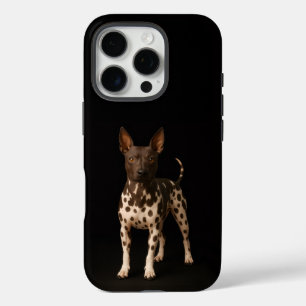 Schwarzes 4 Luxe iPhone 16 Pro, haarloser Terrier- Pro Hülle