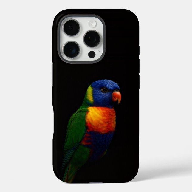 Schwarzes 4 Luxe iPhone 16 Pro, Lorikeet Papagei Pro Hülle (Rückseite)