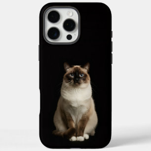 Schwarzes 4 Luxe iPhone 16 Pro Max, Birma-Katze Max Hülle