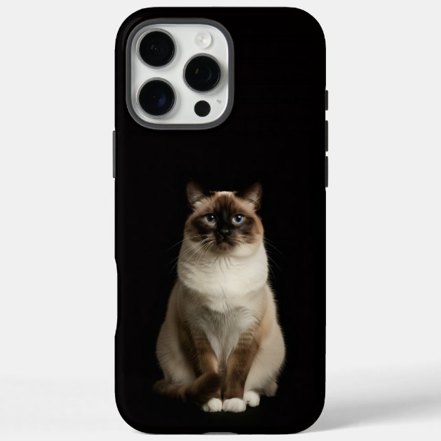 Schwarzes 4 Luxe iPhone 16 Pro Max, Birma-Katze Max Hülle (Rückseite)