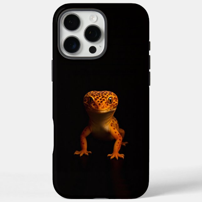 Schwarzes 4 Luxe iPhone 16 Pro Max, Leopardgecko Max Hülle (Rückseite)